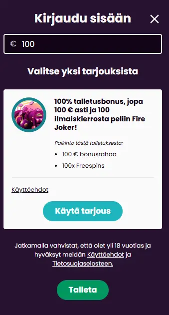 Boom Casino kirjautuminen: Tilin Luominen