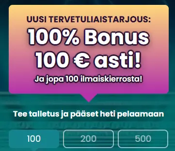 Boom kasinon talletusbonus suomalaisille